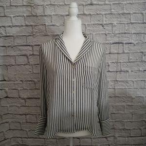 BOGO🆓 | Yoomini Sheer Striped Button Down Blouse